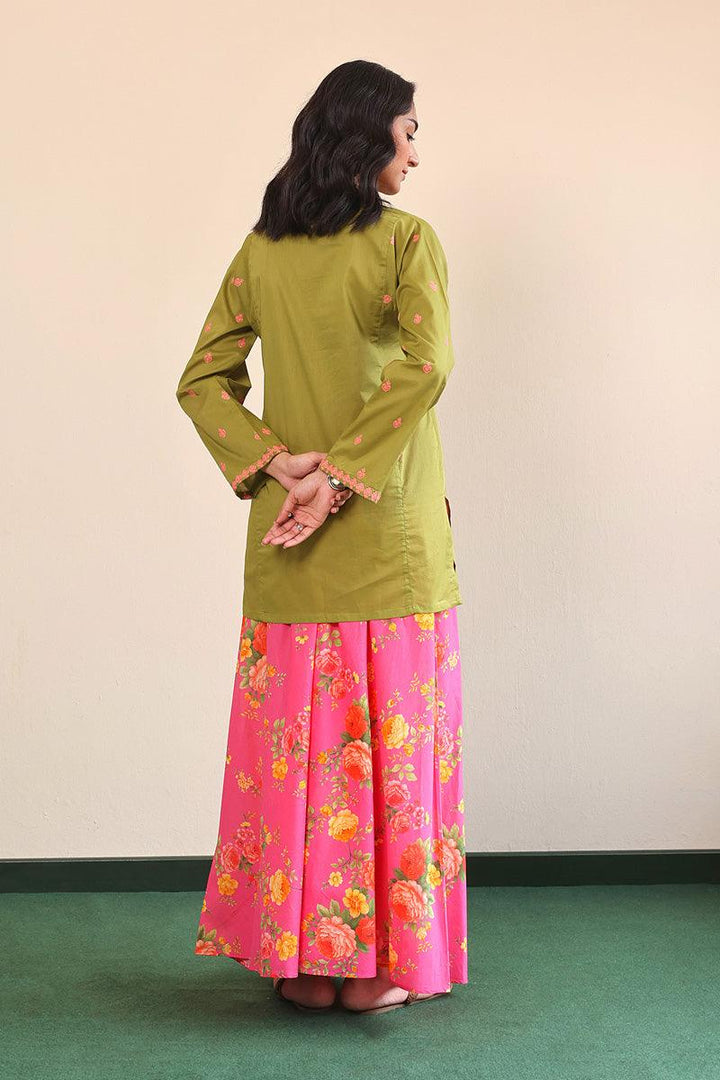 Generation - Gul Meena Kurti - Green Peach - Lawn - 1 Piece