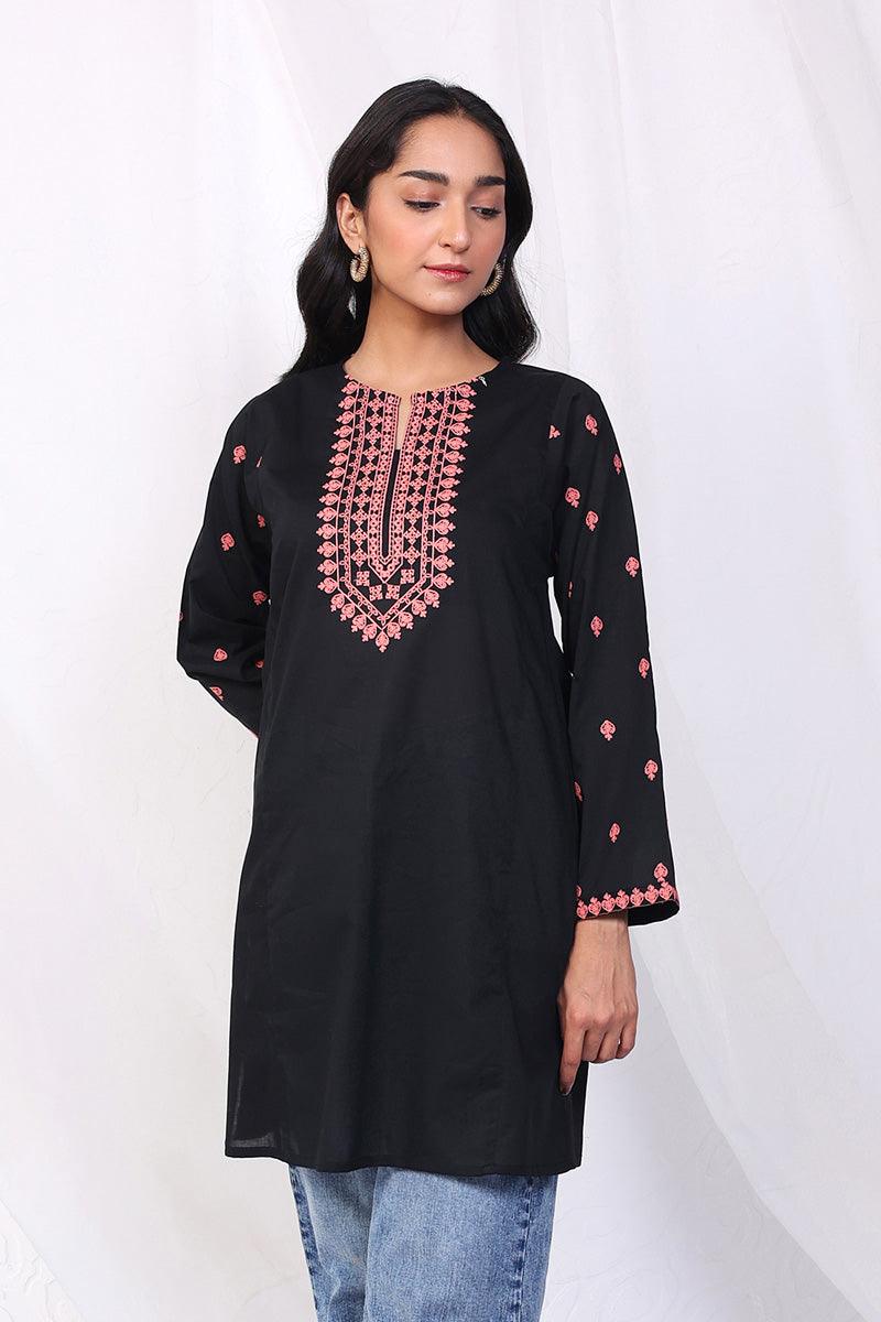 Generation - Gul Meena Kurta - Black Peach - Lawn - 1 Piece