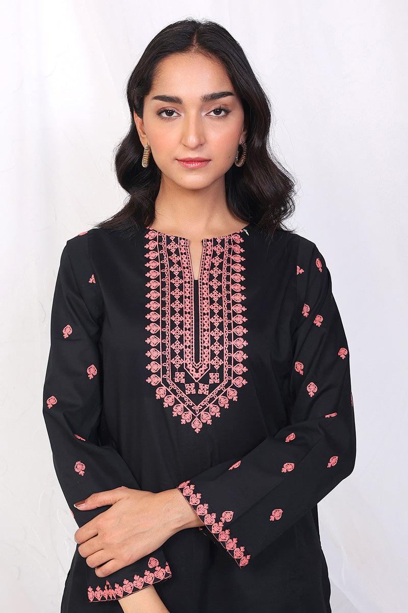 Generation - Gul Meena Kurta - Black Peach - Lawn - 1 Piece