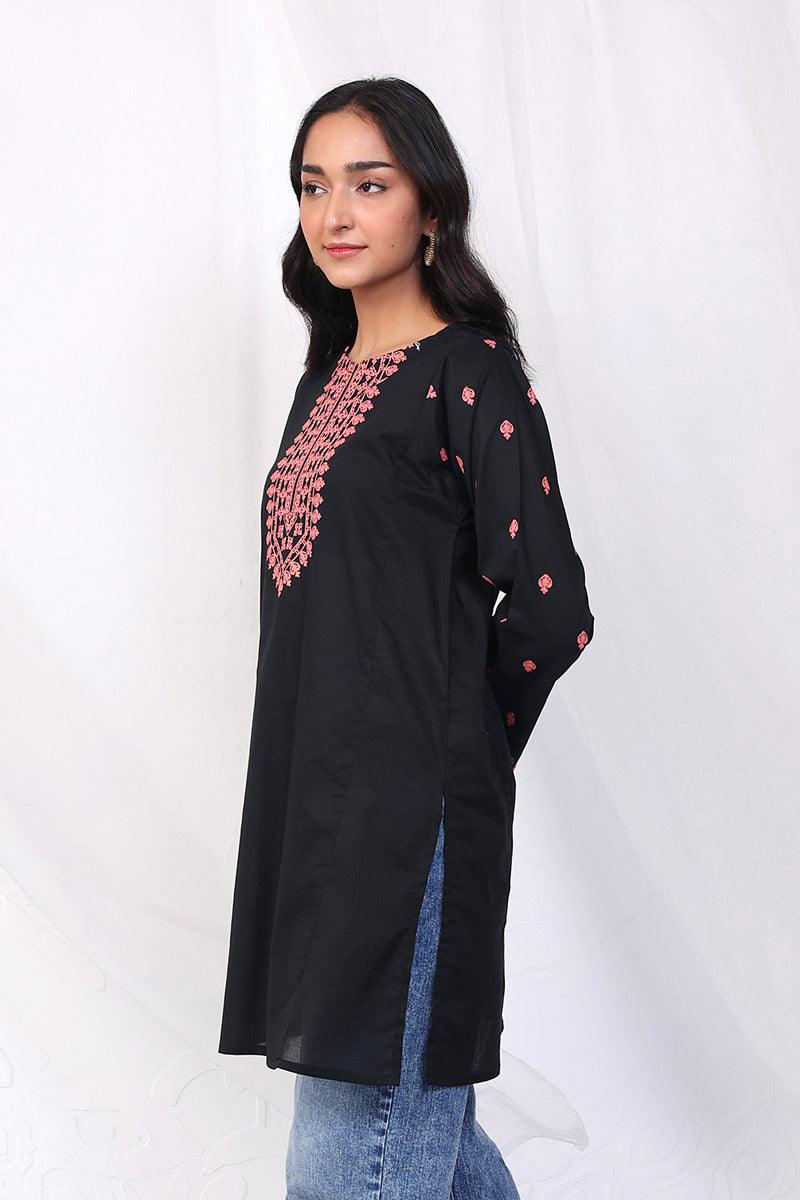 Generation - Gul Meena Kurta - Black Peach - Lawn - 1 Piece