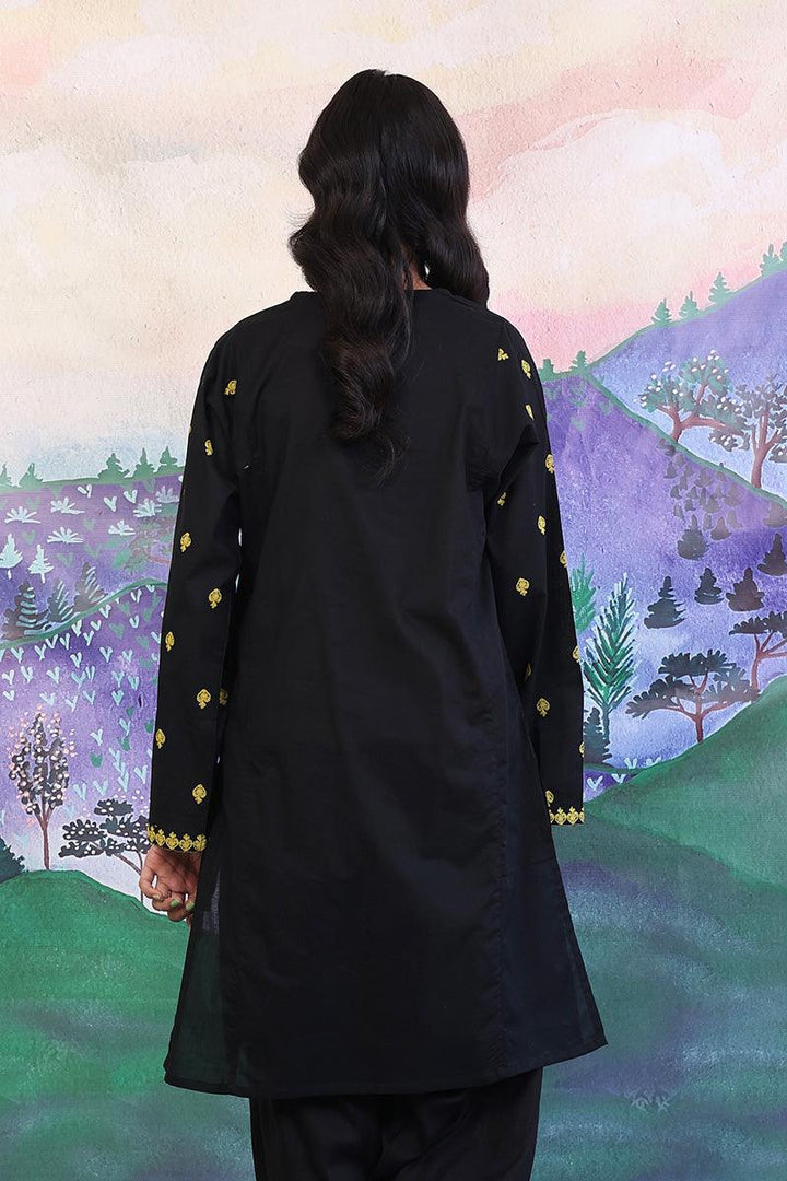 Generation - Gul Meena Embroidered Kurta - Black - Lawn - 1 Piece