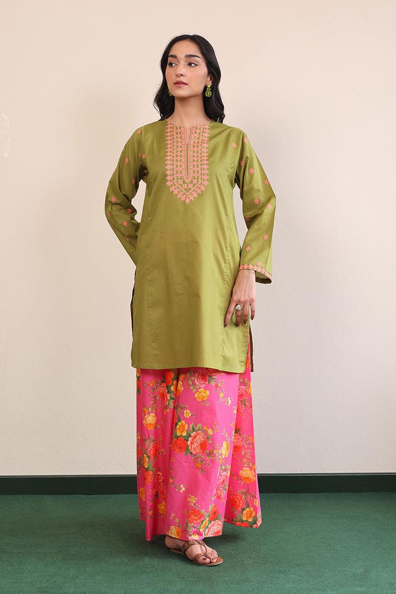 Generation - Gul Meena Kurta - Red - Lawn - 1 Piece