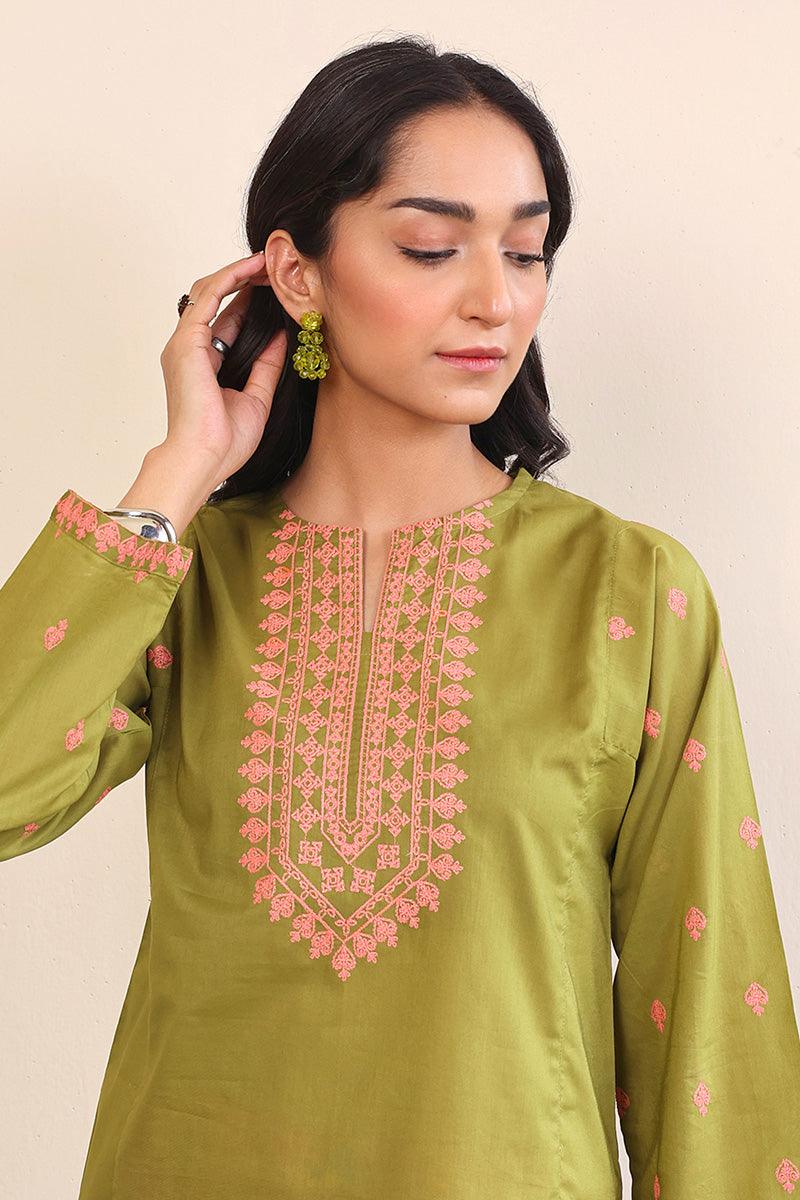 Generation - Gul Meena Kurta - Red - Lawn - 1 Piece