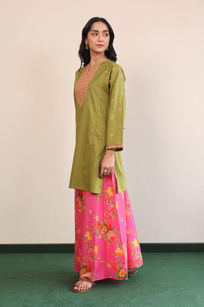 Generation - Gul Meena Kurta - Red - Lawn - 1 Piece