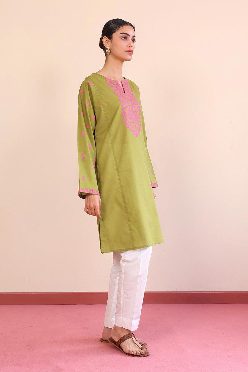Generation - Gul Meena Kurta - Red - Lawn - 1 Piece