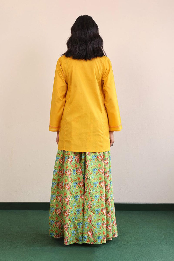 Generation - Gul Meena Phool Kurti - Mustard Pink - Lawn - 1 Piece