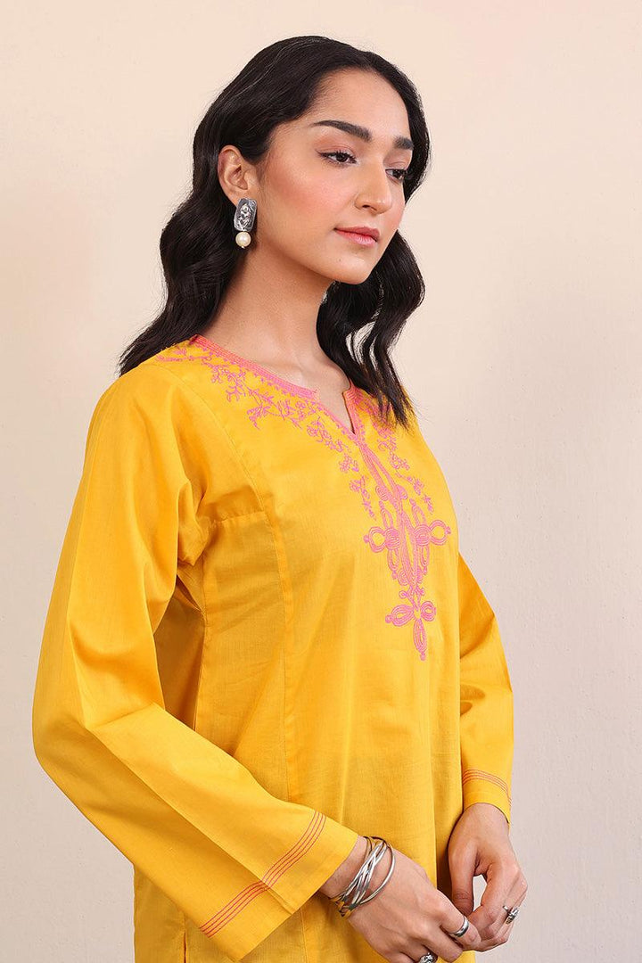 Generation - Gul Meena Sunflower Kurta - Mustard Pink - Lawn - 1 Piece