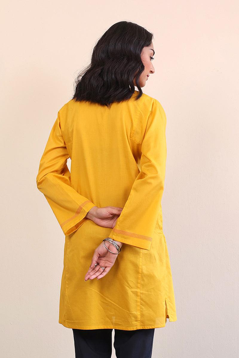 Generation - Gul Meena Sunflower Kurta - Mustard Pink - Lawn - 1 Piece