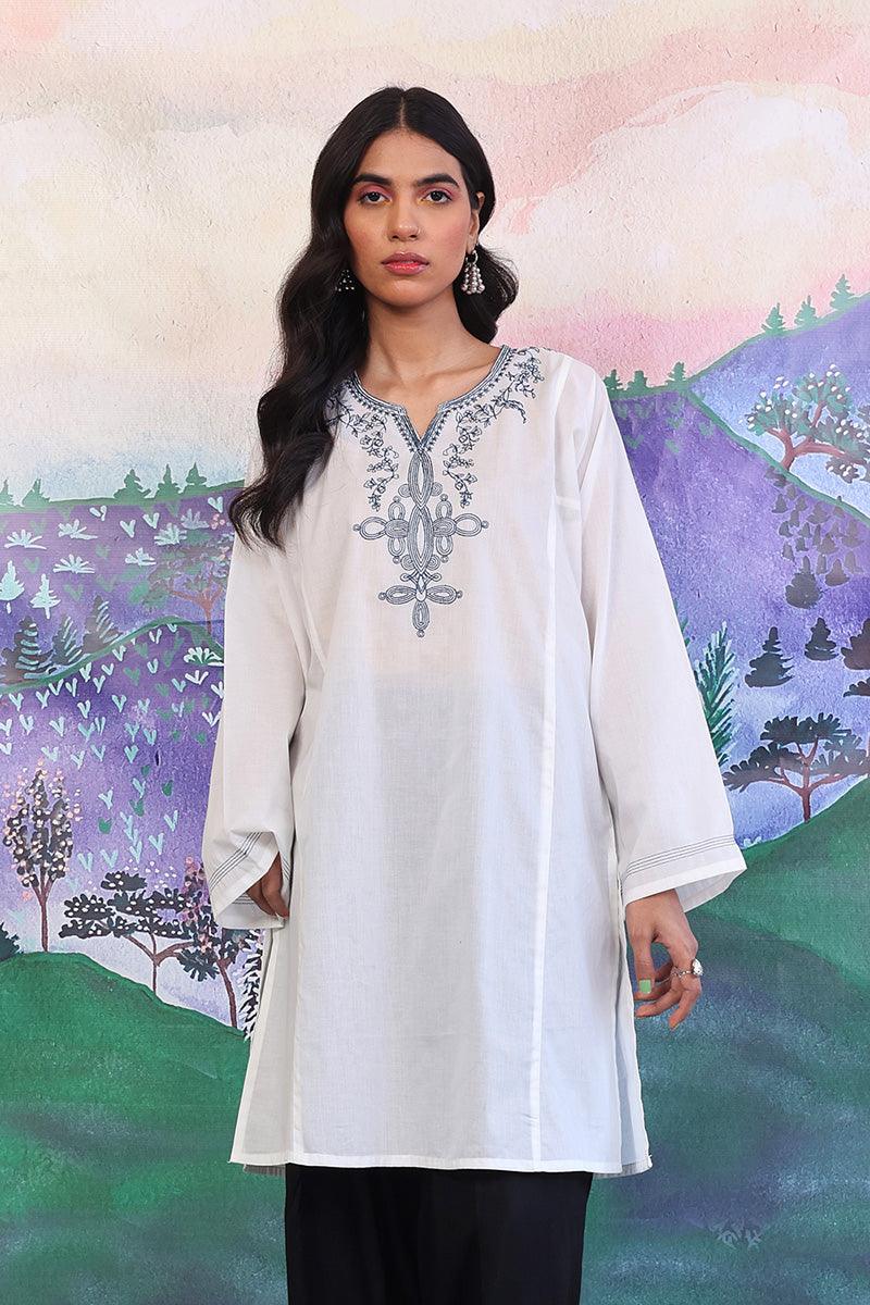 Generation - Gul Meena Safaida Kurta - White - Lawn - 1 Piece