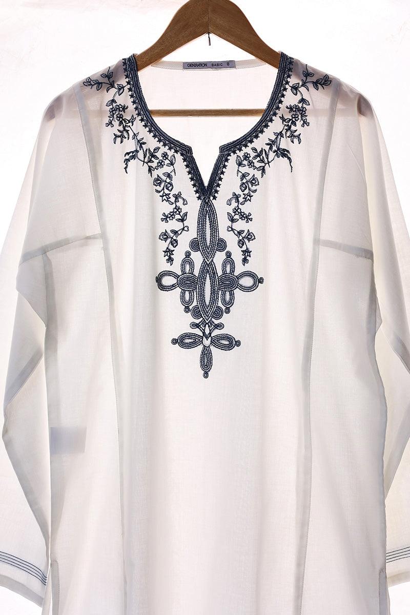 Generation - Gul Meena Safaida Kurta - White - Lawn - 1 Piece