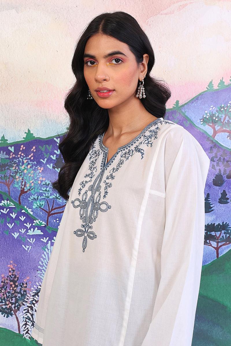 Generation - Gul Meena Safaida Kurta - White - Lawn - 1 Piece