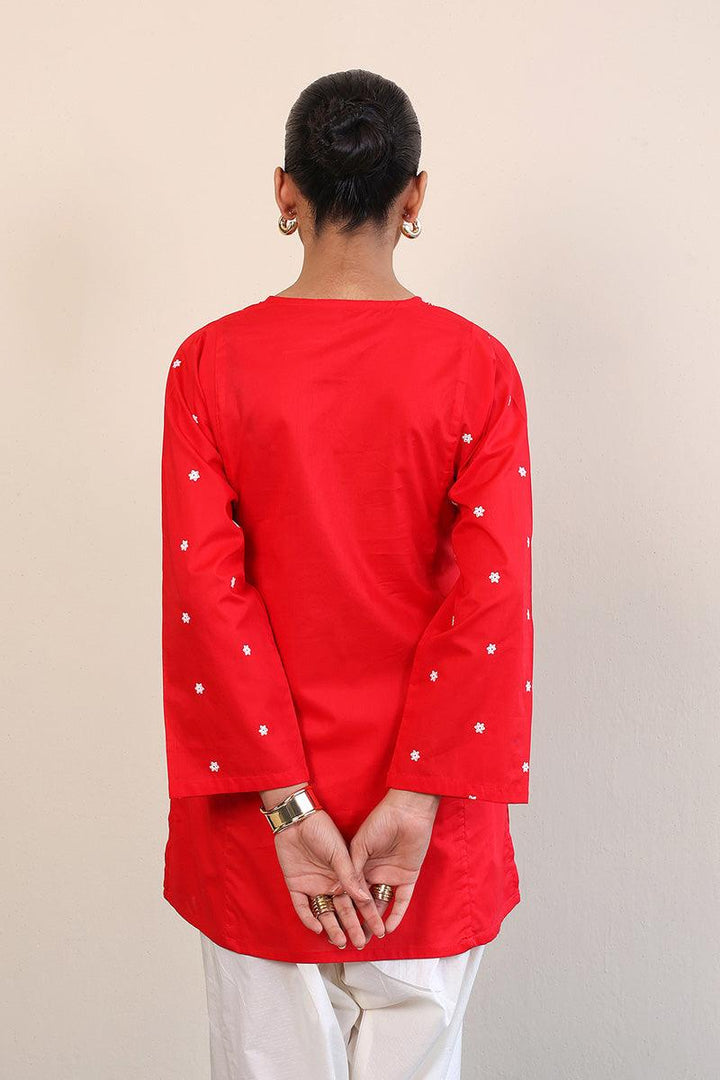 Generation - Gul Meena Ruby Kurti - White - Lawn - 1 Piece