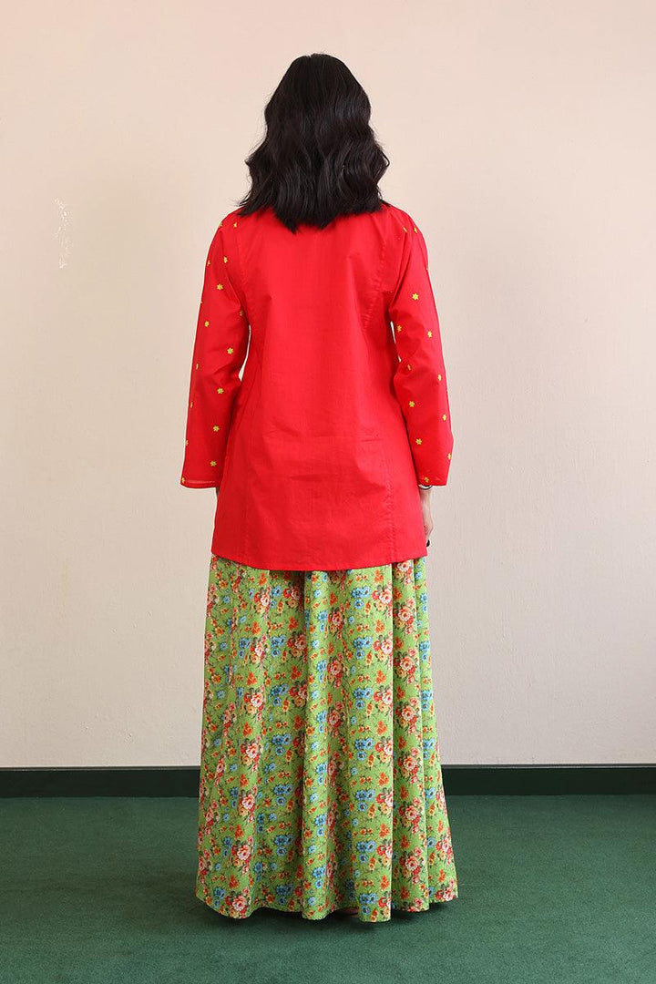 Generation - Gul Meena Scarlet Kurta - Red - Lawn - 1 Piece
