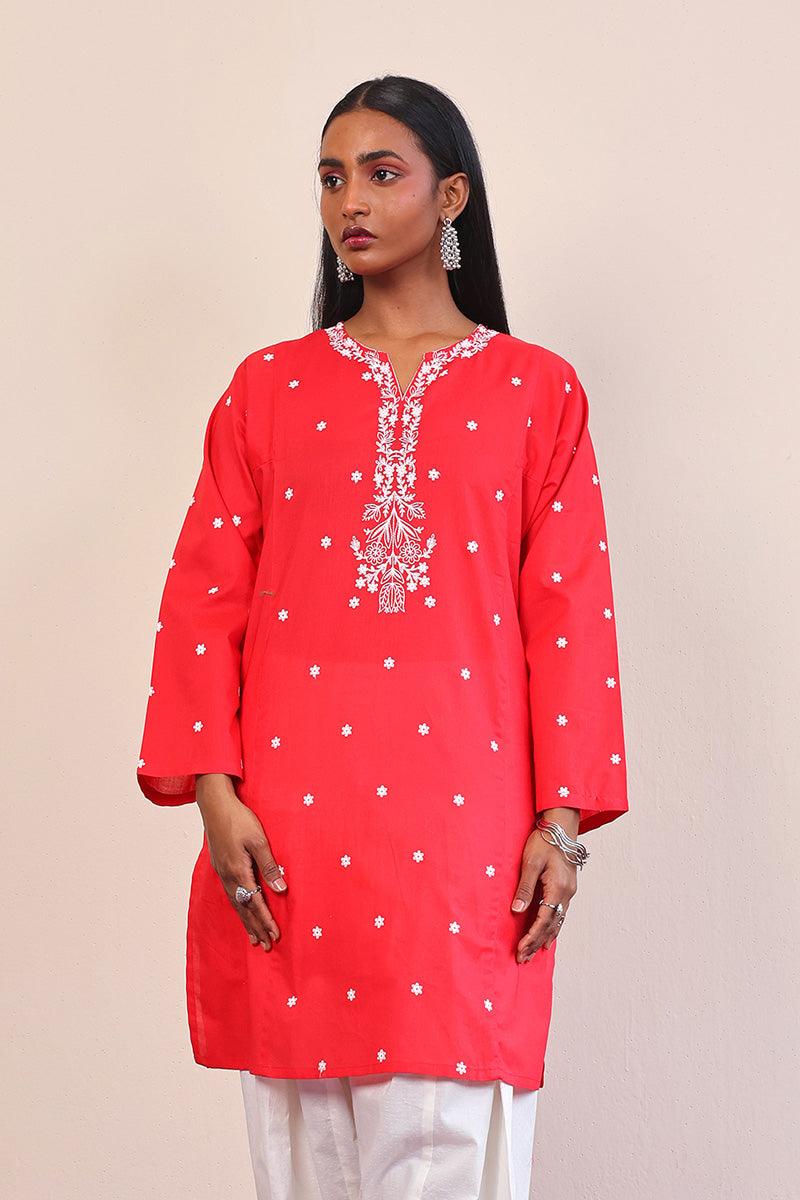 Generation - Gul Meena Floral embroidered Kurta - White - Lawn - 1 Piece