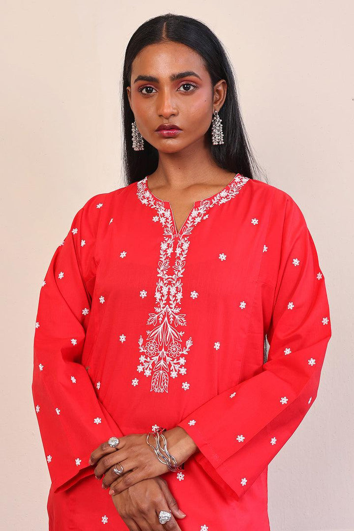 Generation - Gul Meena Floral embroidered Kurta - White - Lawn - 1 Piece