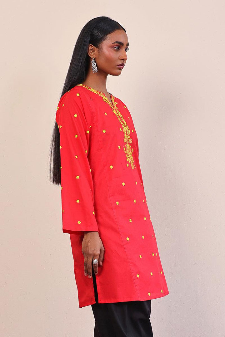 Generation - Gul Meena Crimson Kurta - Red - Lawn - 1 Piece