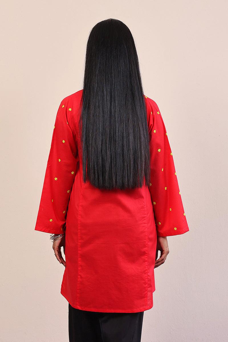 Generation - Gul Meena Crimson Kurta - Red - Lawn - 1 Piece