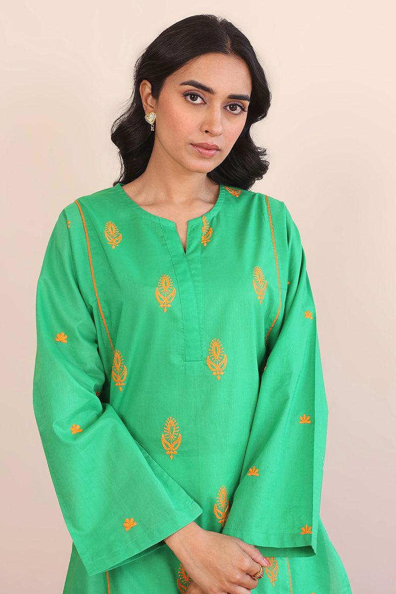 Generation - Gul Meena Parakeet Kurti - Red - Lawn - 1 Piece