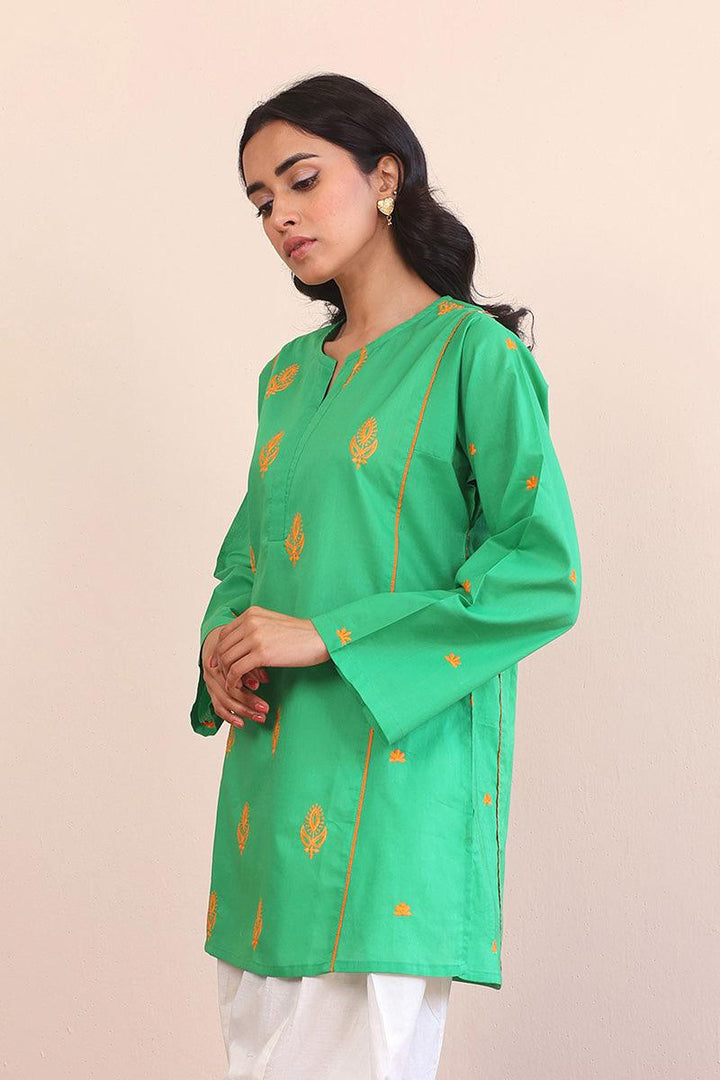 Generation - Gul Meena Parakeet Kurti - Red - Lawn - 1 Piece
