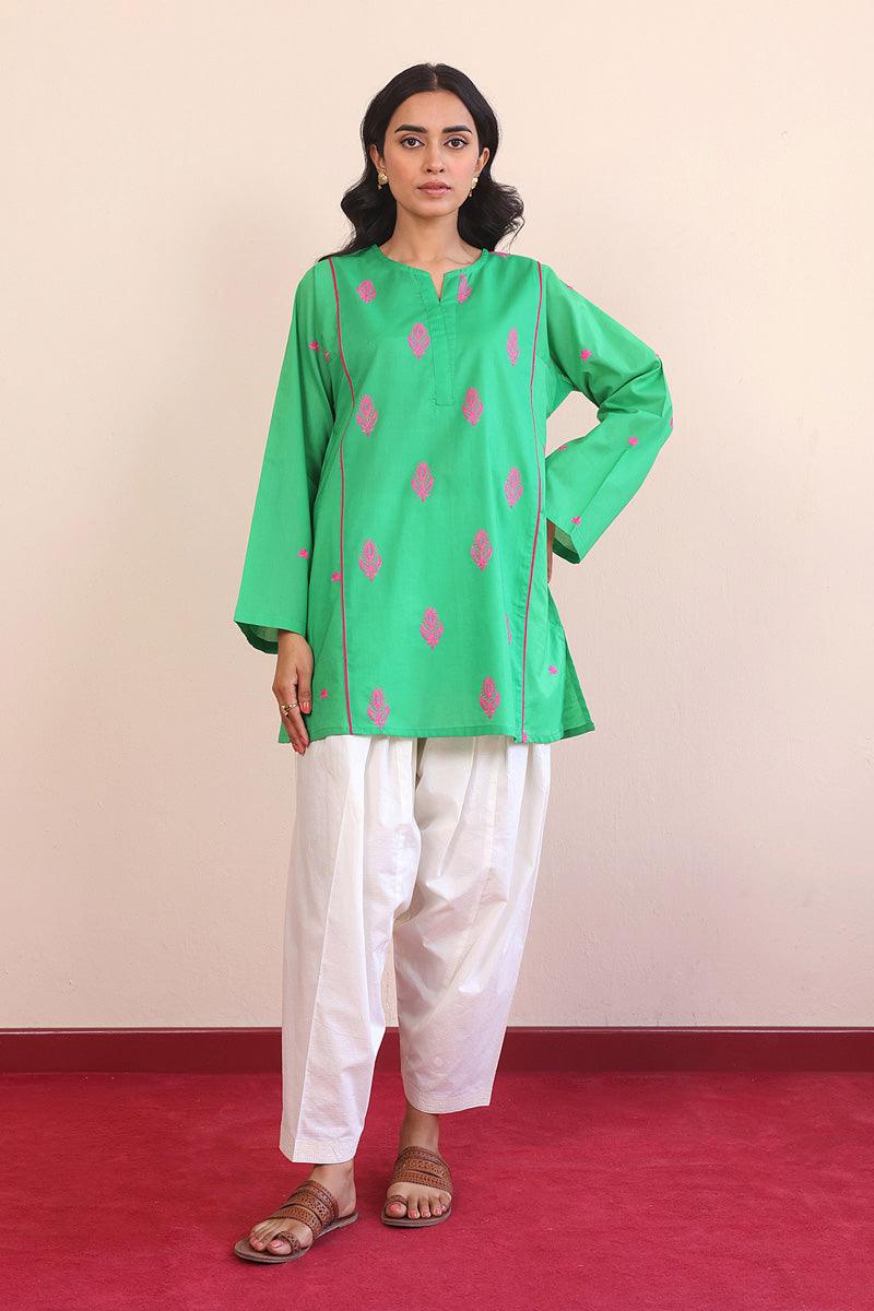 Generation - Gul Meena Shamrock Kurti - Red - Lawn - 1 Piece