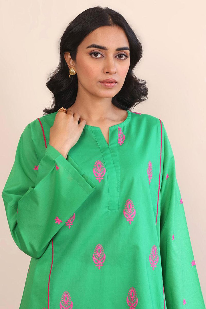 Generation - Gul Meena Shamrock Kurti - Red - Lawn - 1 Piece