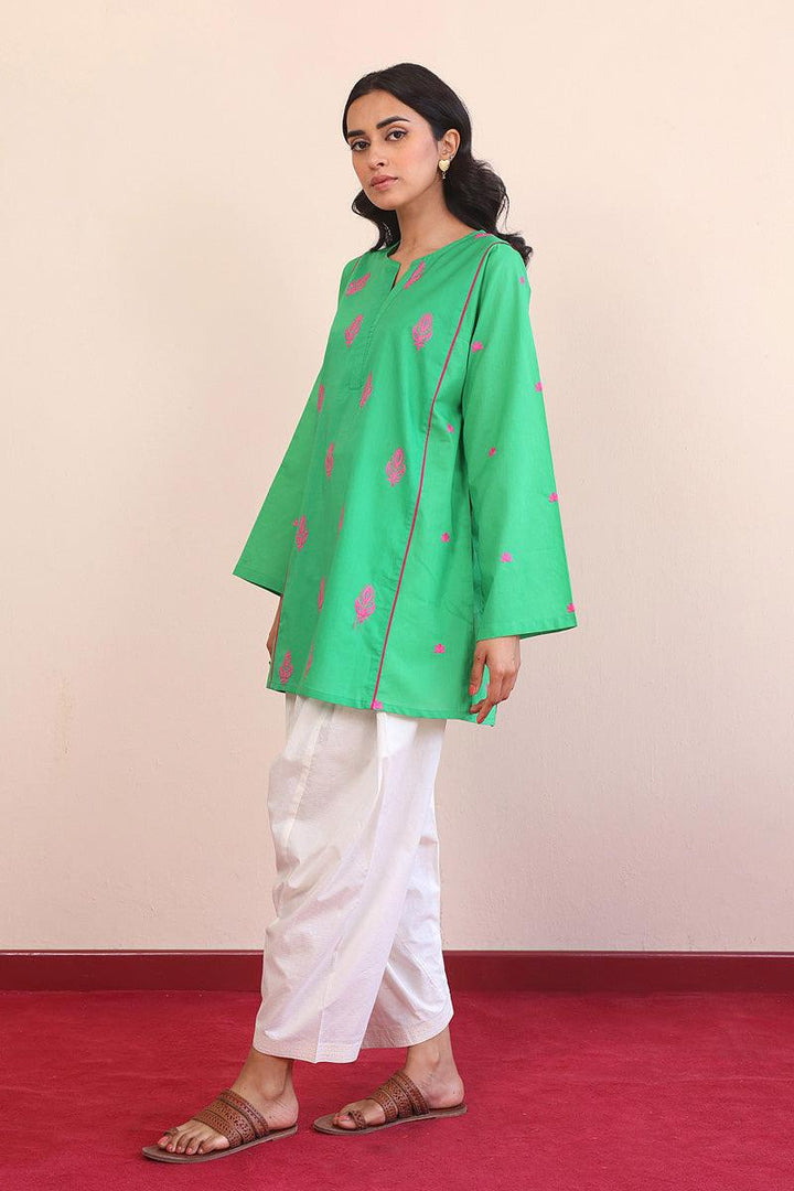 Generation - Gul Meena Shamrock Kurti - Red - Lawn - 1 Piece