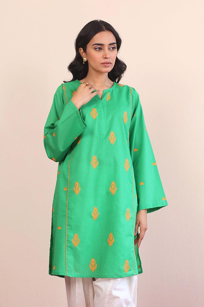 Generation - Gul Meena Embroidered Kurta - Red - Lawn - 1 Piece