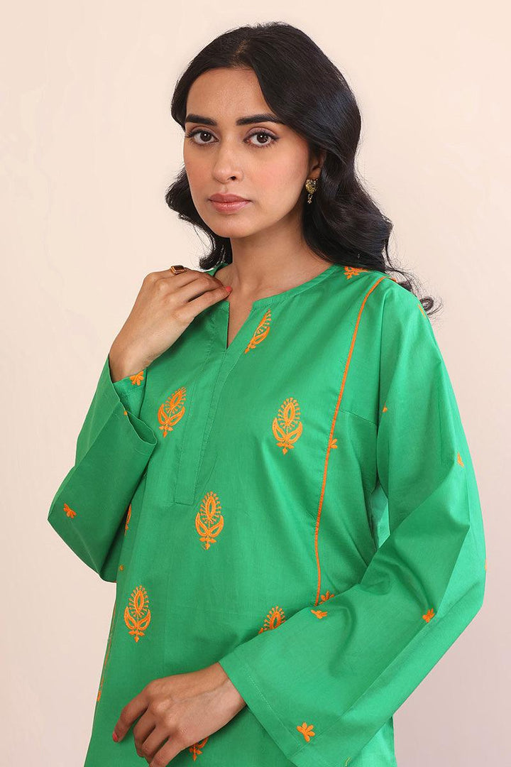 Generation - Gul Meena Embroidered Kurta - Red - Lawn - 1 Piece