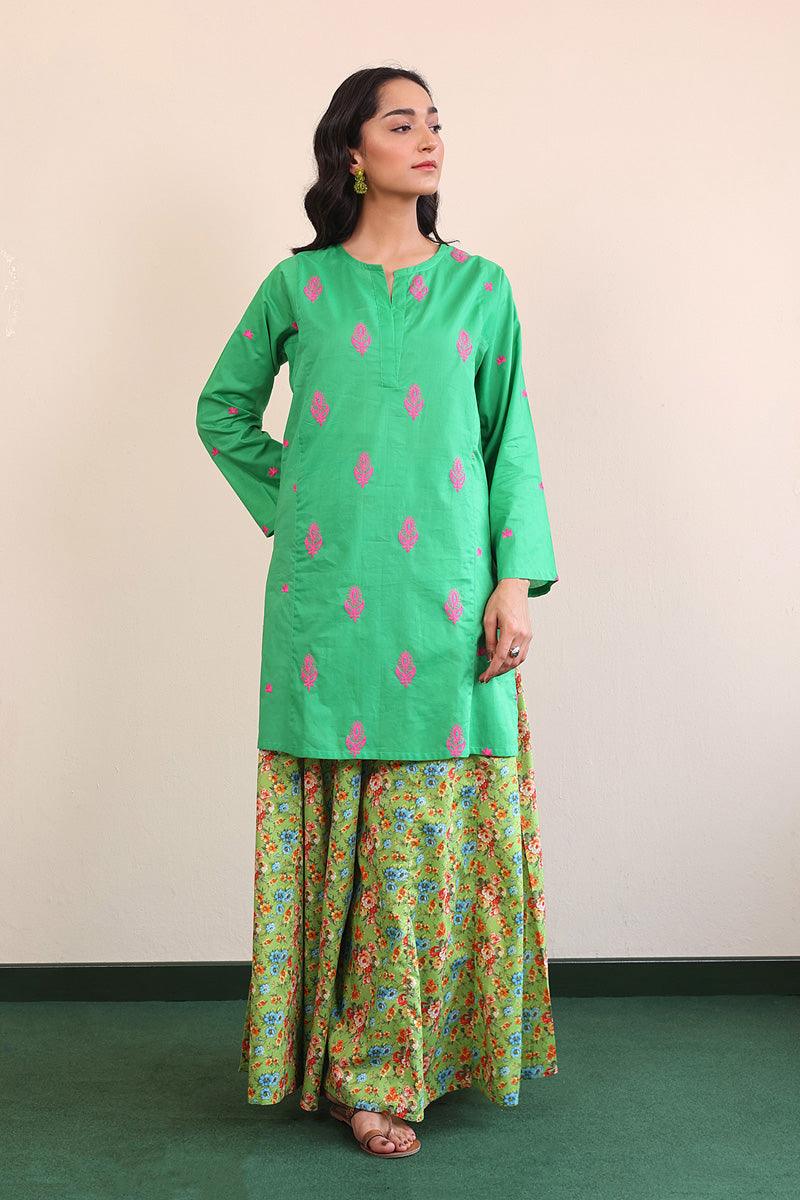 Generation - Gul Meena Kurta - Green - Lawn - 1 Piece