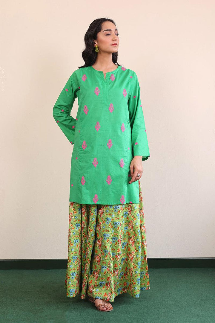 Generation - Gul Meena Kurta - Green - Lawn - 1 Piece