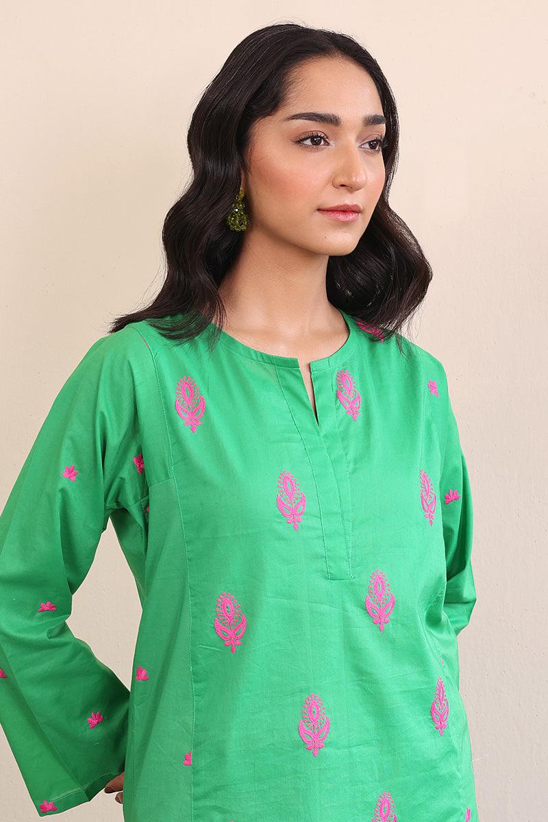 Generation - Gul Meena Kurta - Green - Lawn - 1 Piece
