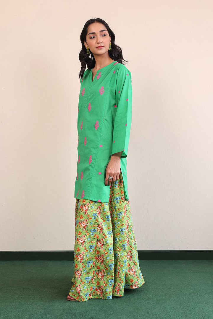 Generation - Gul Meena Kurta - Green - Lawn - 1 Piece