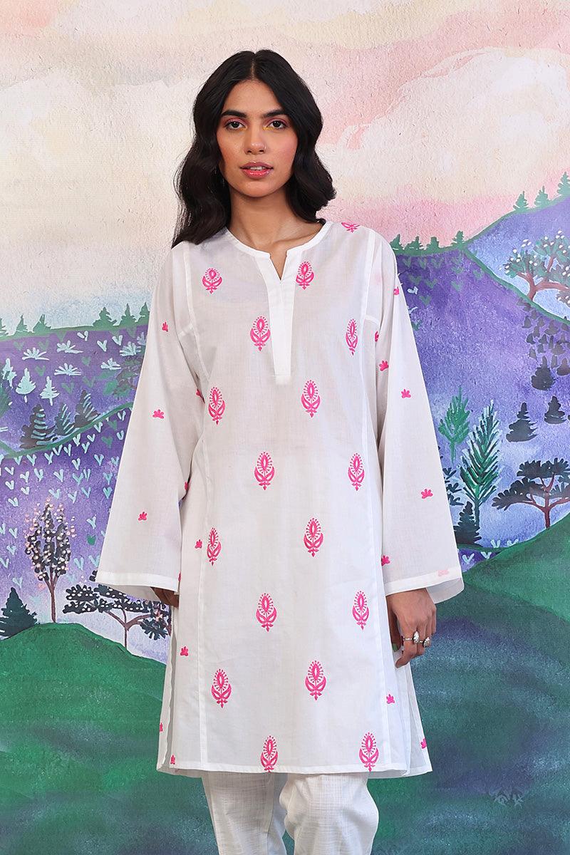 Generation - Gul Meena Embroidered kurta - White - Lawn - 1 Piece