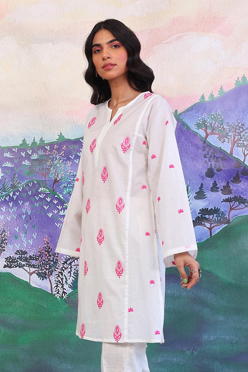 Generation - Gul Meena Embroidered kurta - White - Lawn - 1 Piece
