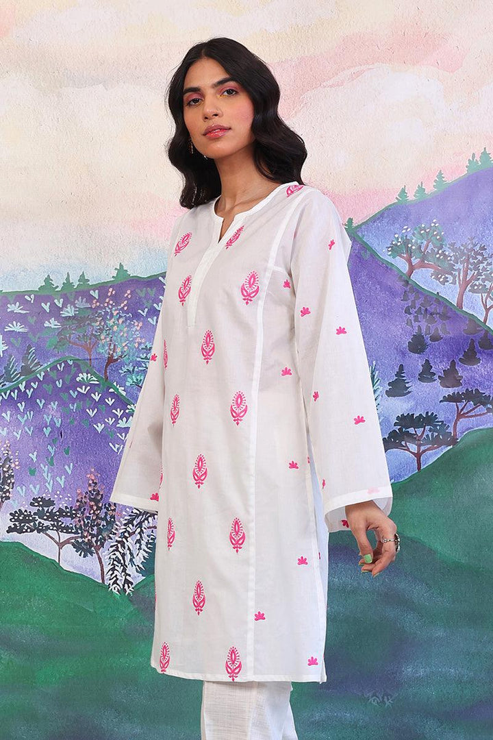 Generation - Gul Meena Embroidered kurta - White - Lawn - 1 Piece