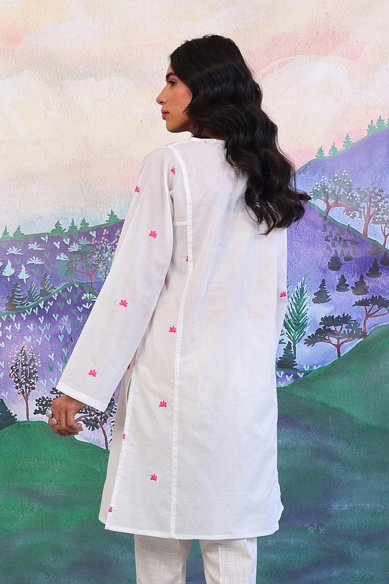 Generation - Gul Meena Embroidered kurta - White - Lawn - 1 Piece