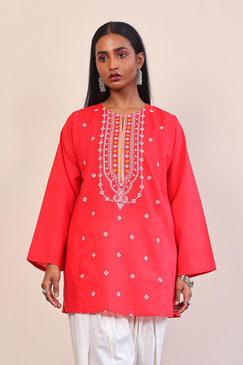 Generation - Gul Meena Candy Kurti - White - Lawn - 1 Piece