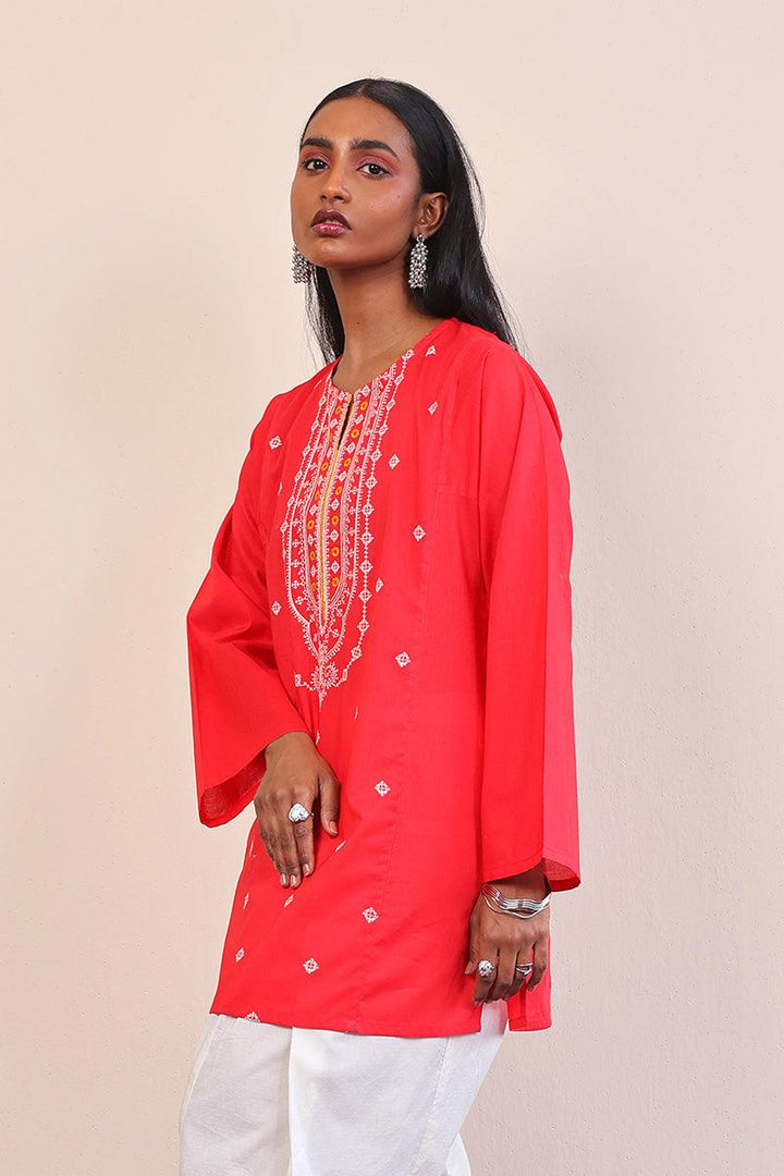 Generation - Gul Meena Candy Kurti - White - Lawn - 1 Piece