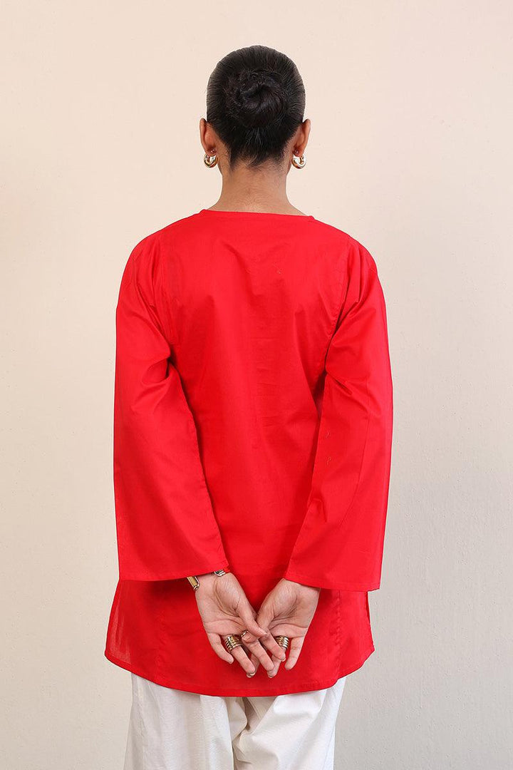 Generation - Gul Meena Crimson Kurti - Red - Lawn - 1 Piece