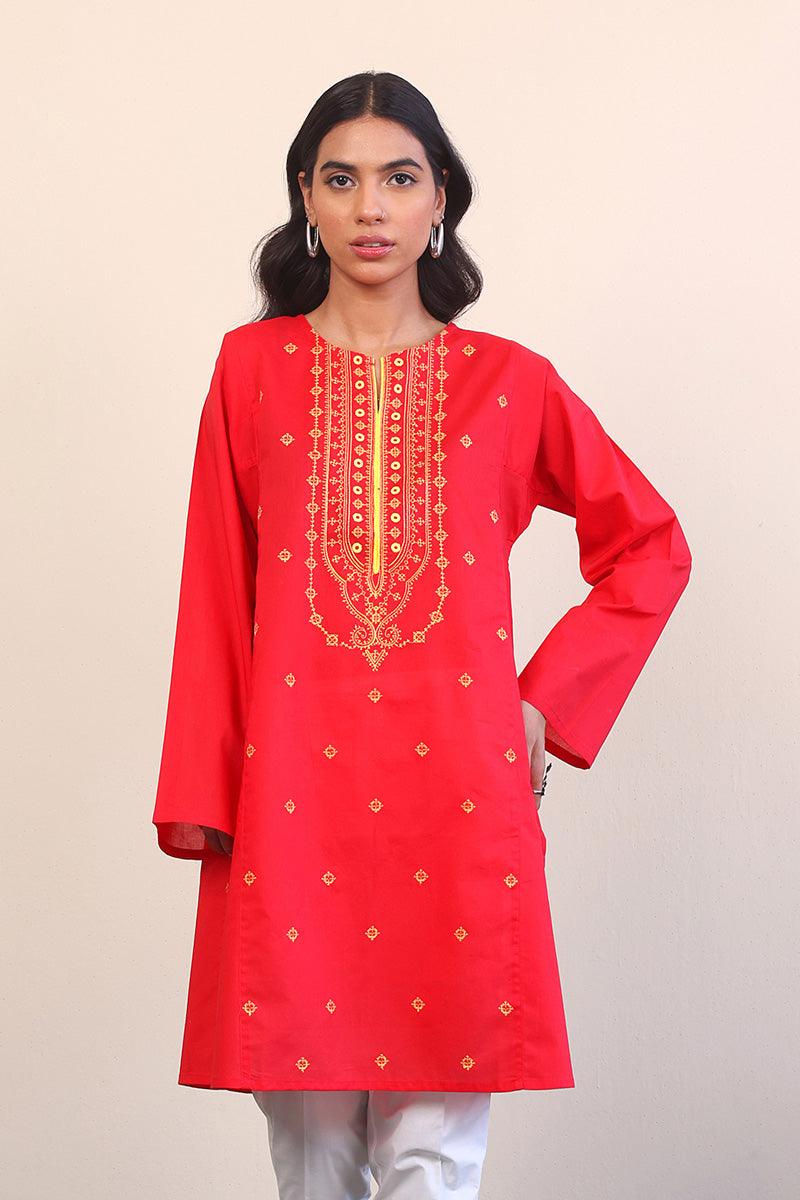 Generation - Gul Meena Top - Red - Lawn - 1 Piece