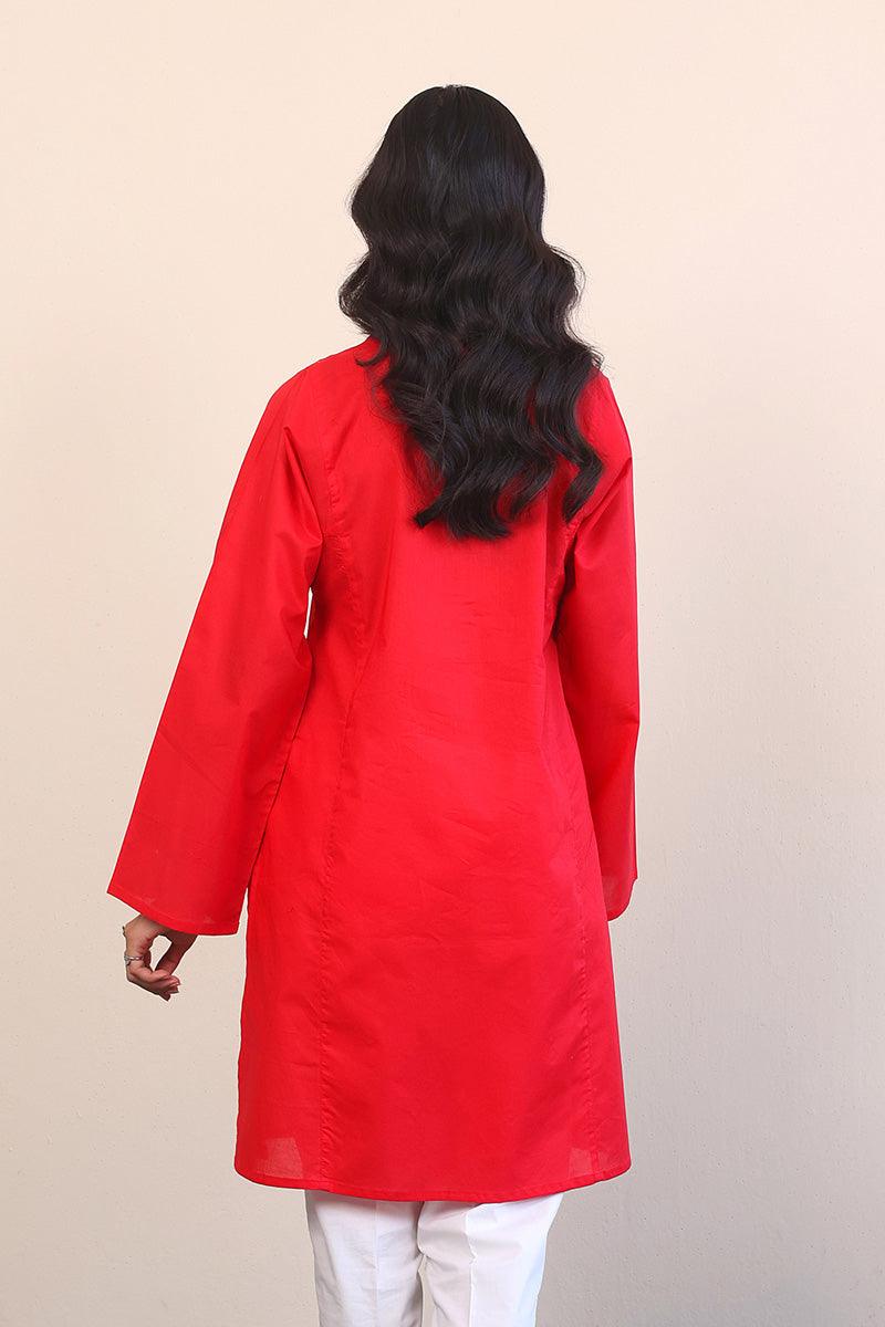 Generation - Gul Meena Top - Red - Lawn - 1 Piece