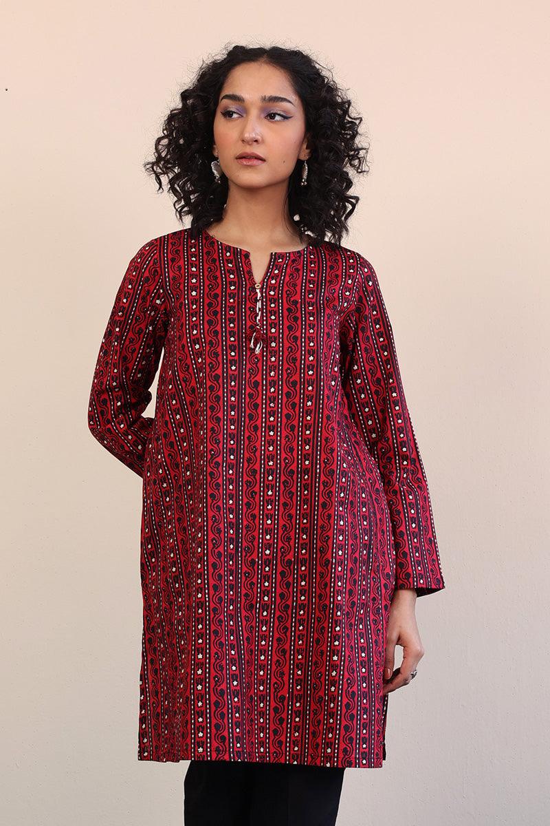 Generation - Mushrooms Kurta - Black - Lawn - 1 Piece