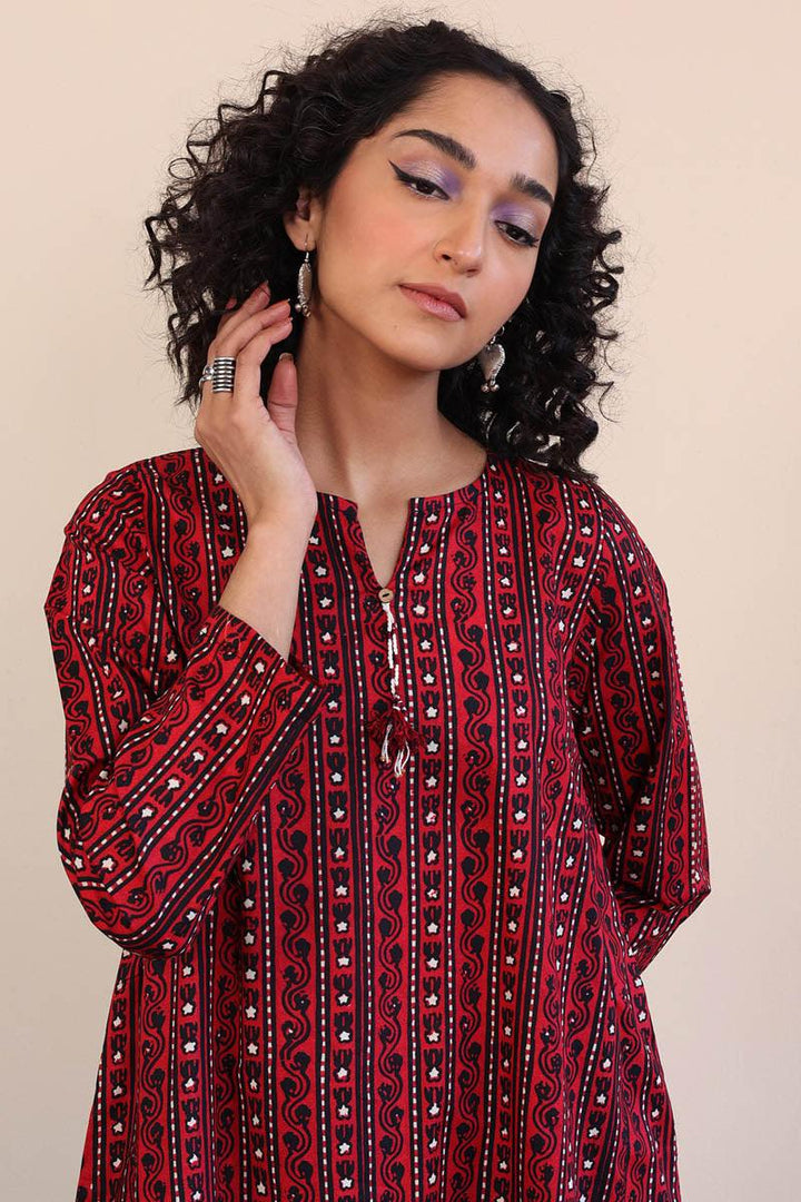 Generation - Mushrooms Kurta - Black - Lawn - 1 Piece