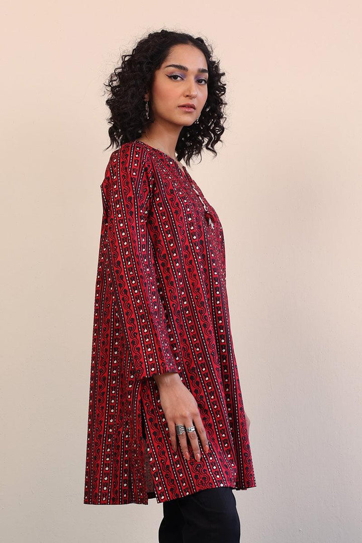 Generation - Mushrooms Kurta - Black - Lawn - 1 Piece