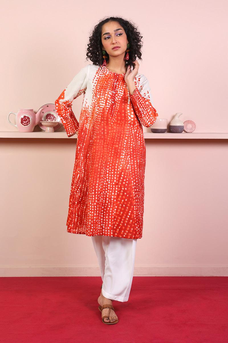 Generation - Slash Kurta - Maroon - Lawn - 1 Piece
