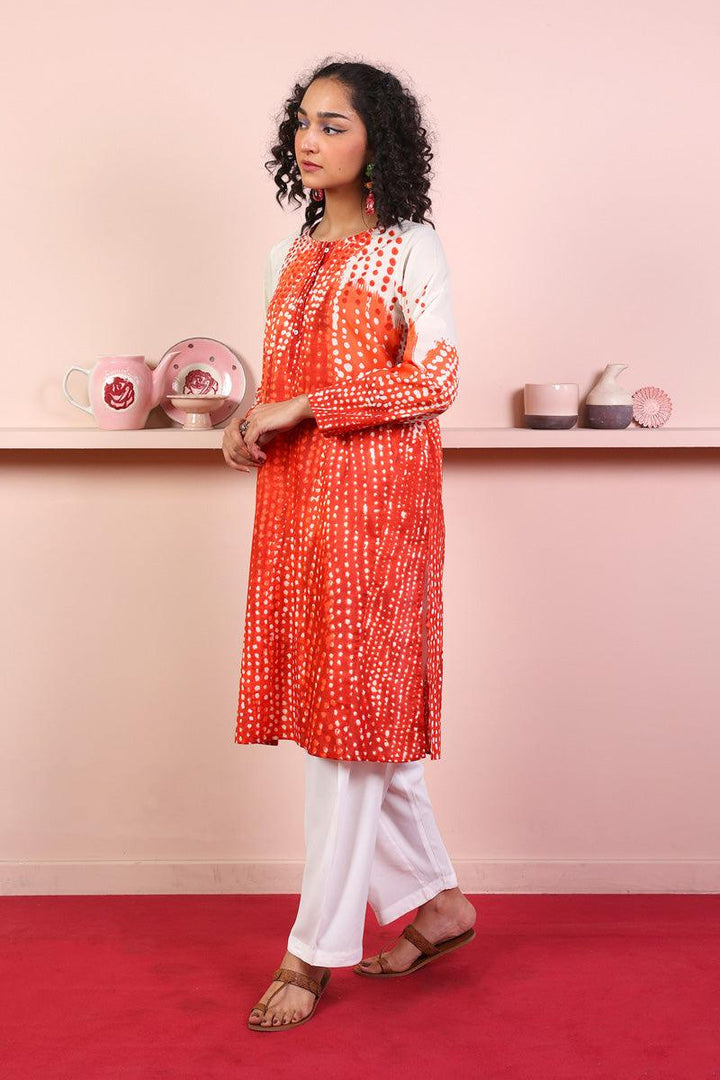 Generation - Slash Kurta - Maroon - Lawn - 1 Piece