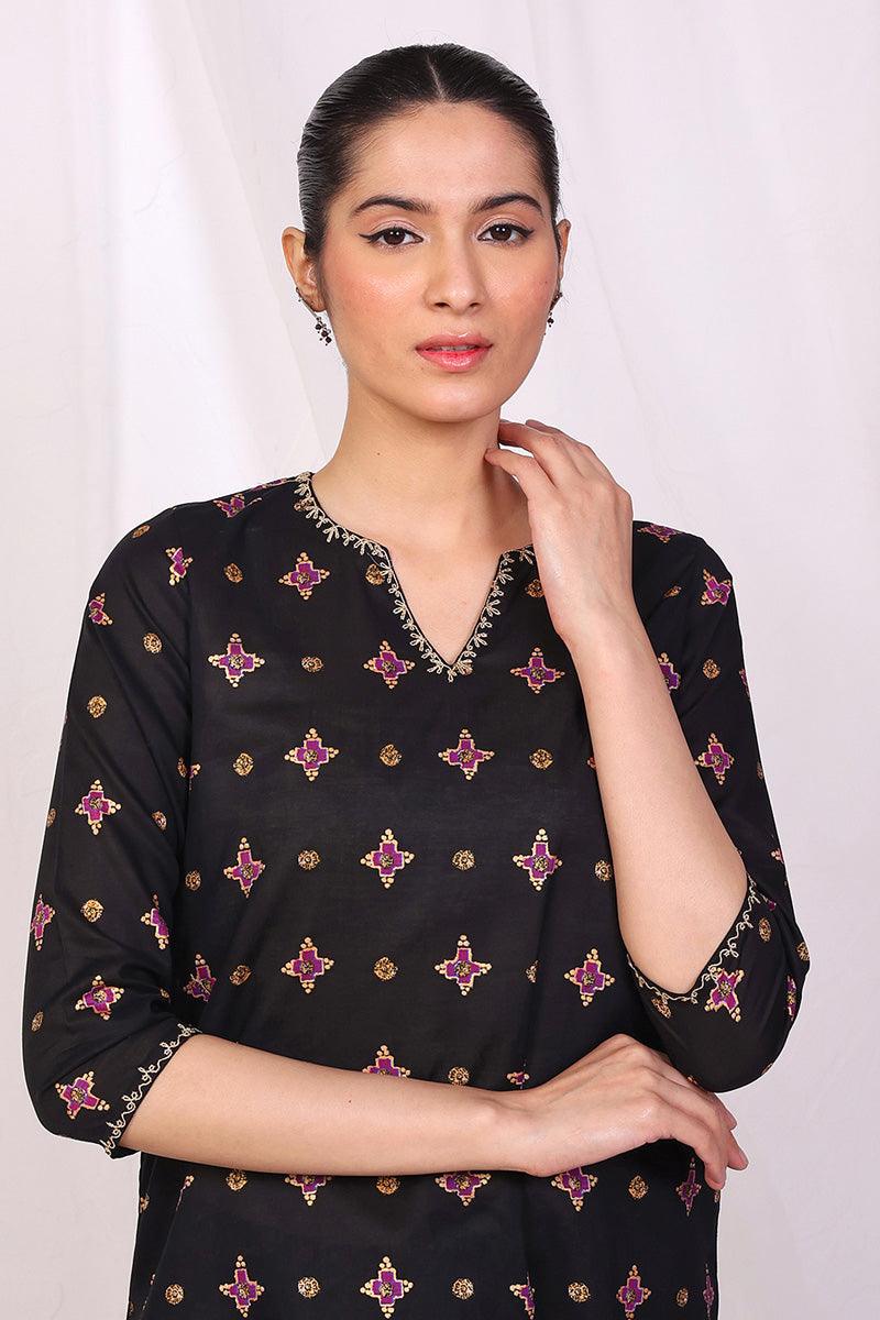 Generation - Zarnigar Gharara Set - Black - Lawn - 2 Piece
