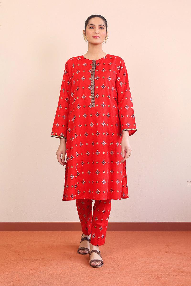 Generation - 2- Piece Zarnigar - Red - Lawn