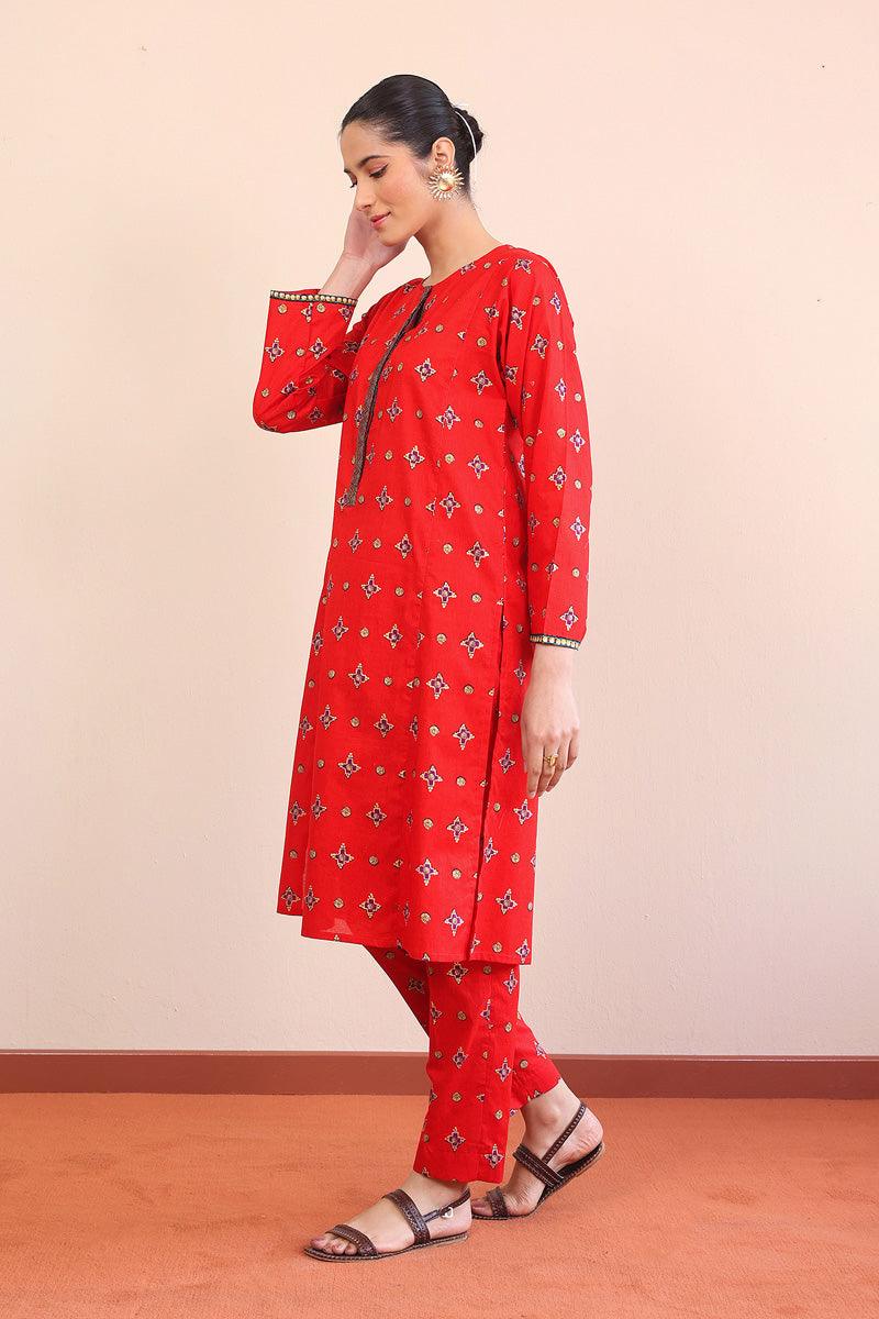 Generation - 2- Piece Zarnigar - Red - Lawn