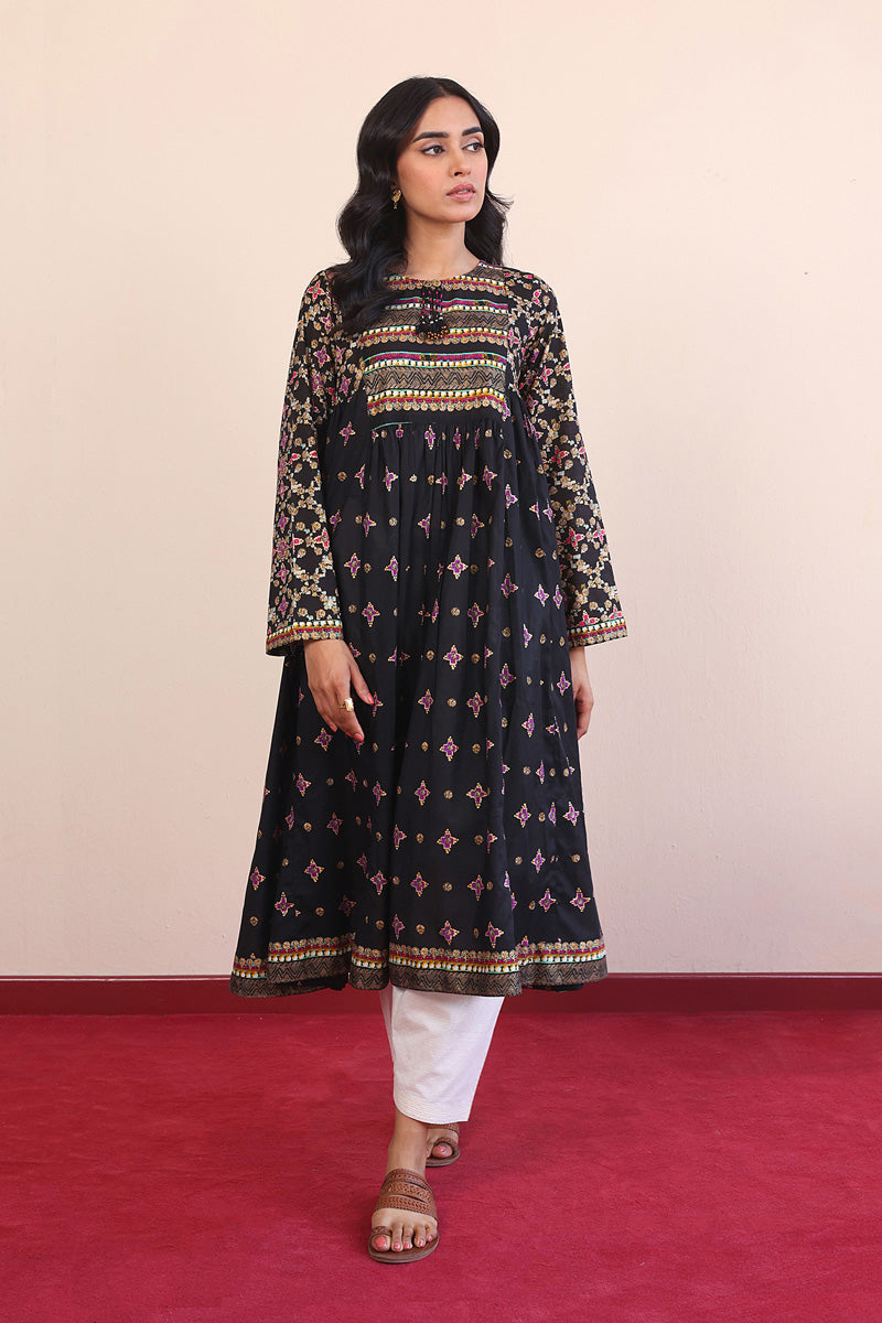 Generation - Zarnigar Frock - Black - Lawn - 1 Piece
